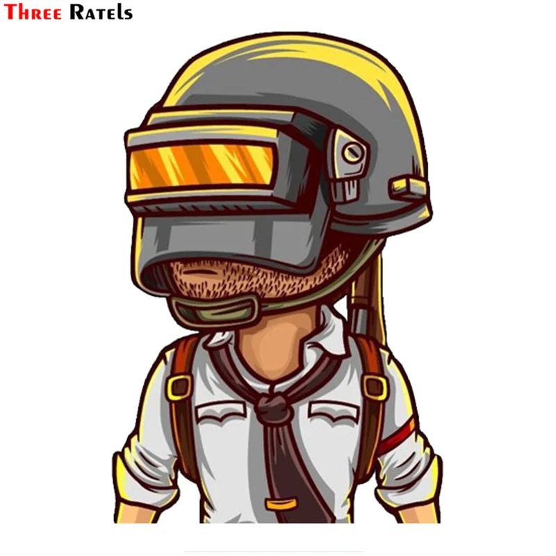 

Three Ratels TRL741# 10.5x15.3cm PUBG Hunter Mengji Funny Car Stickers And Decals