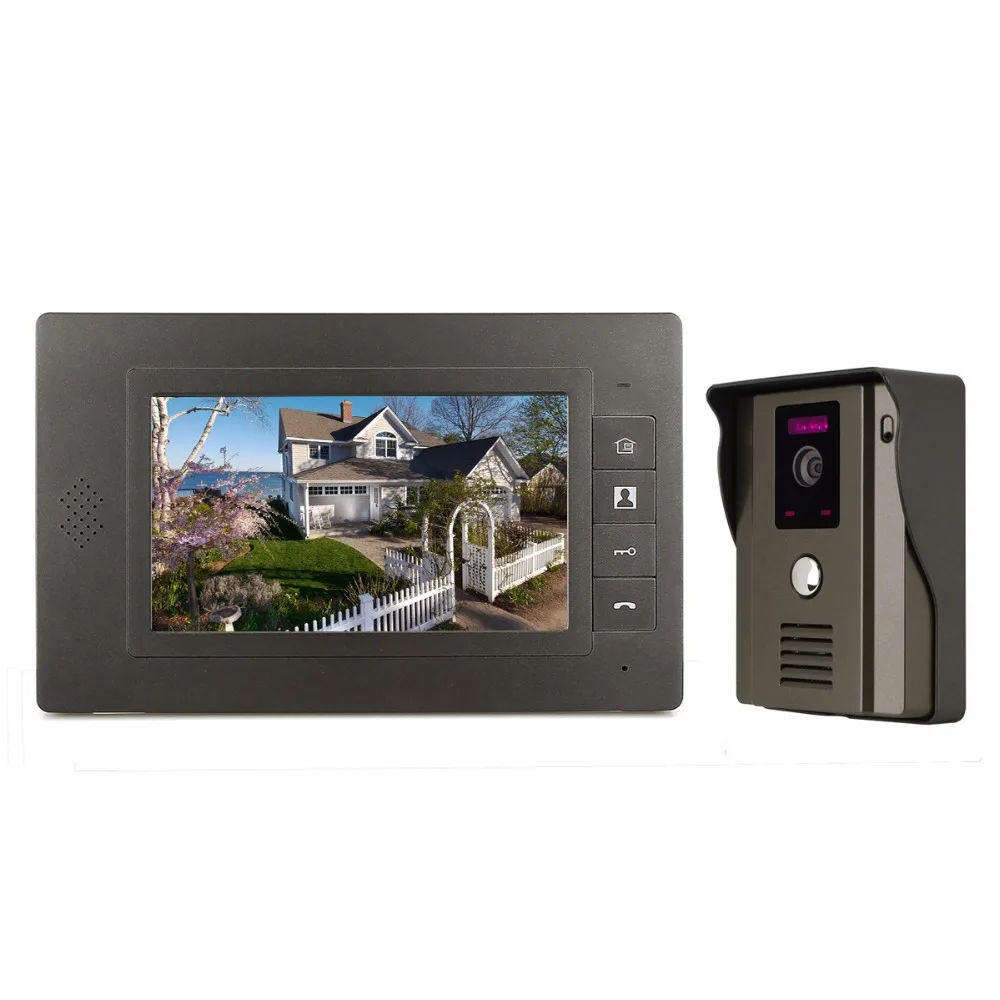 Видеодомофон TIVDIO 7 дюймовый цветной видеодомофон ИК камера дверной звонок для