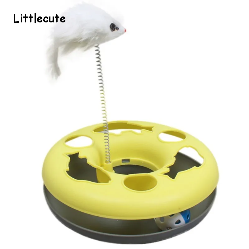 

Cat Toys Spring Mice Crazy Amusement Disk Multifunctional Disk Play Activity Pet Funny Toys Multiple Color