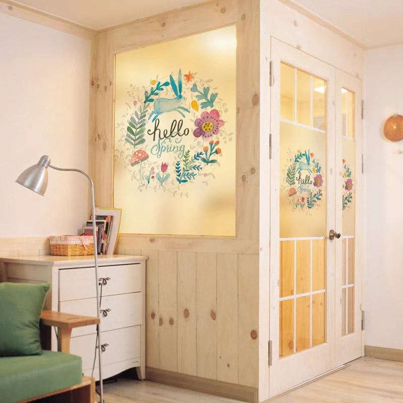 Статического цепляться витражная плёнка на стекла окна матового и непрозрачные