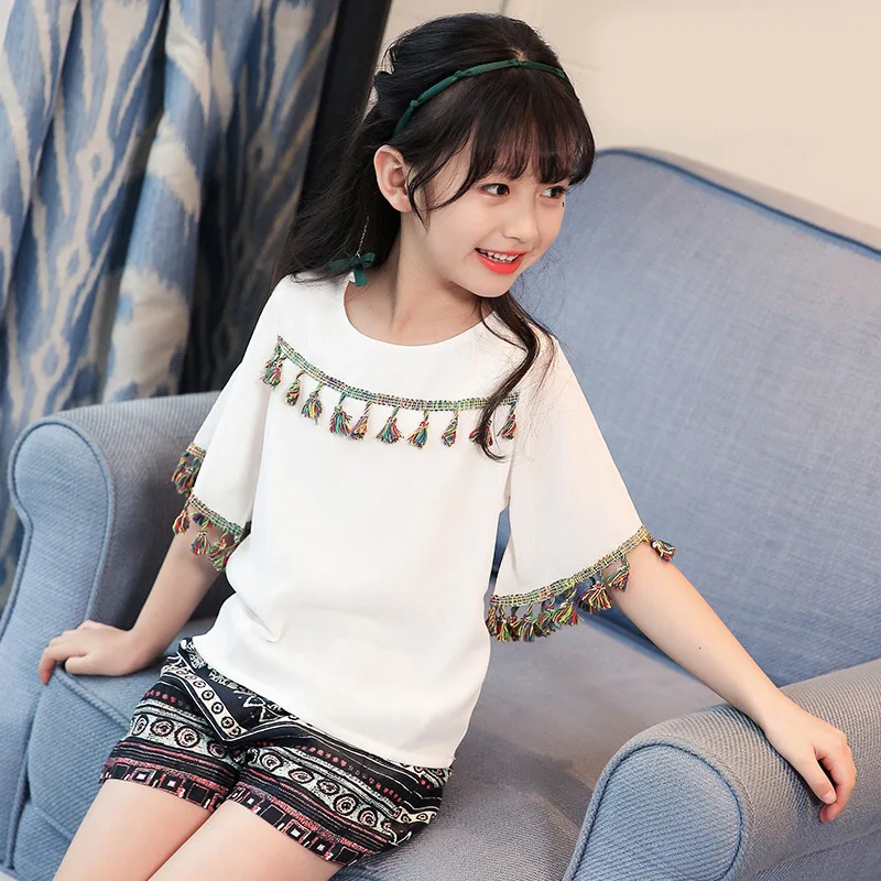 2018 летняя модная свободная футболка с круглым вырезом и короткими расклешенными