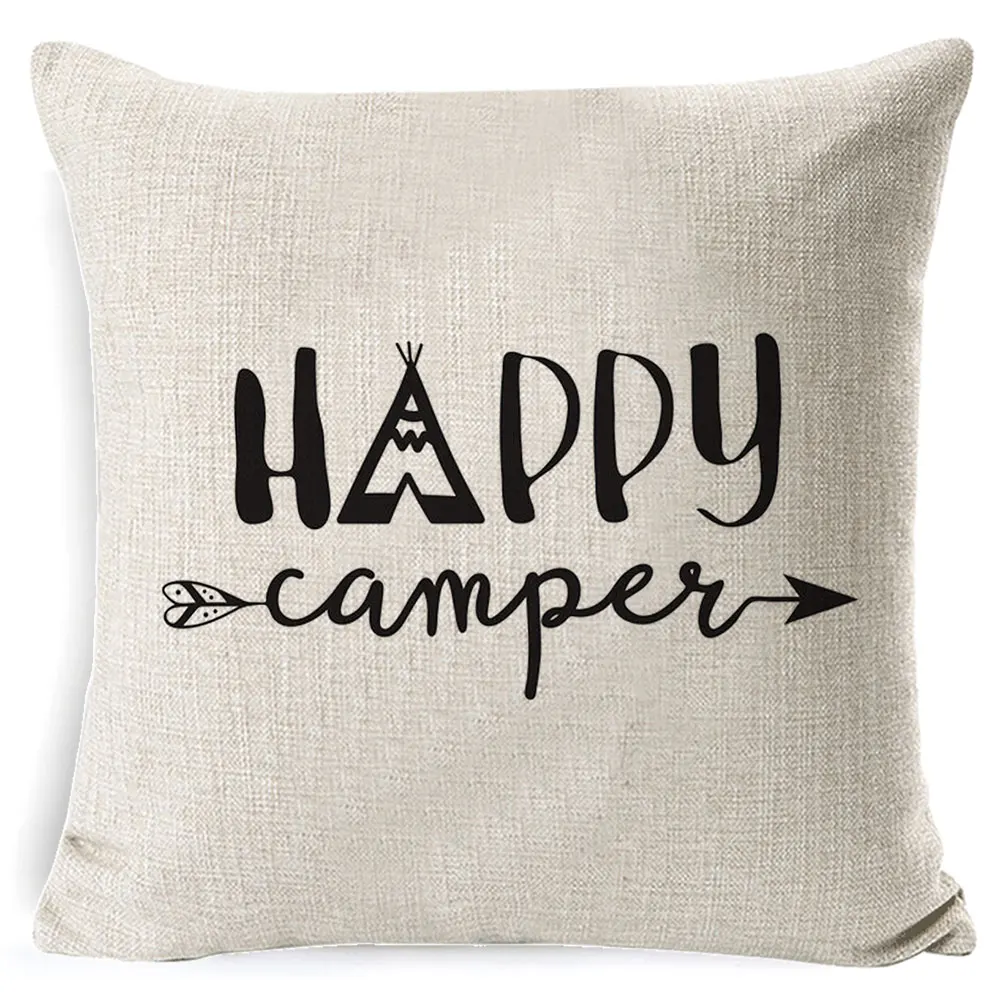 PEIYUAN Best Memories Happy Camper Наволочка на подушку квадратная простая разноцветная наволочка для дивана и стула Декор