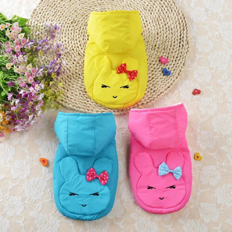Одежда для собак осень/зима одежда домашних животных розовая синяя желтая пальто