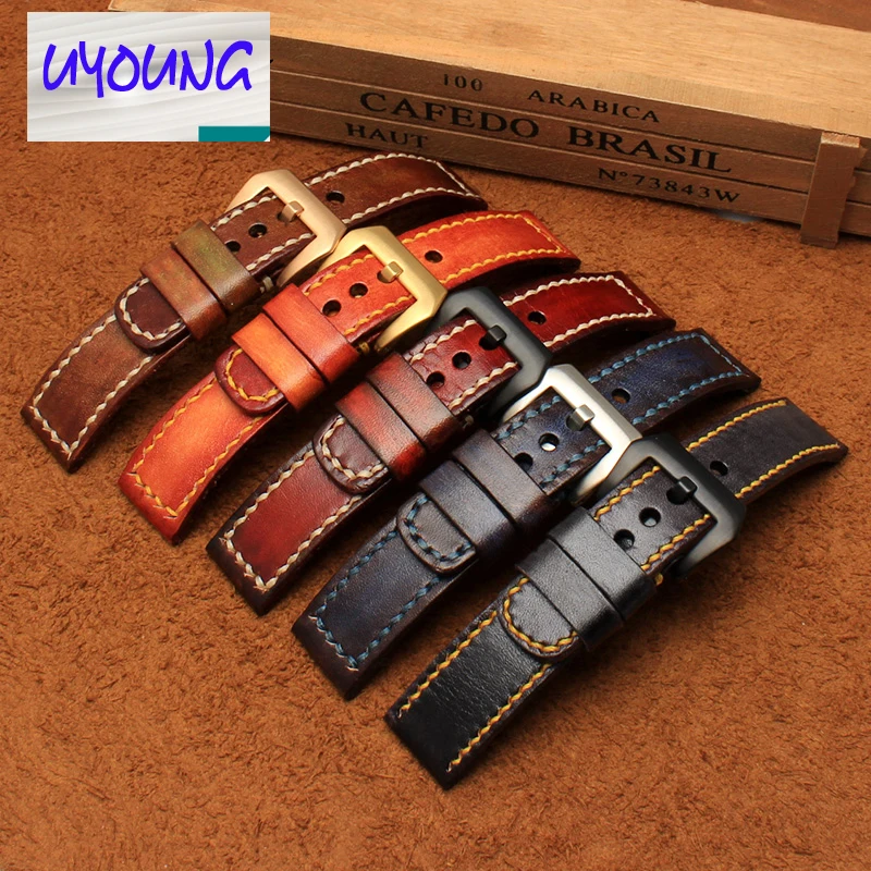 Uyoung ручной ремешок custom fit жира море PA441 часы ретро сделать старый OX Leather Watch ремень