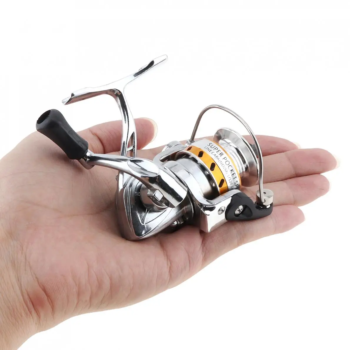 

Mini 2BB 4.3:1 Fishing Reel Palm Size Zinc Alloy Coil Pocket Small 100 Series Spinning Reel for Ice / Pen Fishing Rods