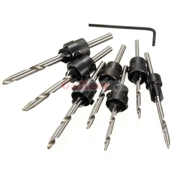 

2 Sets Lot 7pcs Carpentry Countersink Drill Bit 5-12 Woodworking 12 Drill Bit