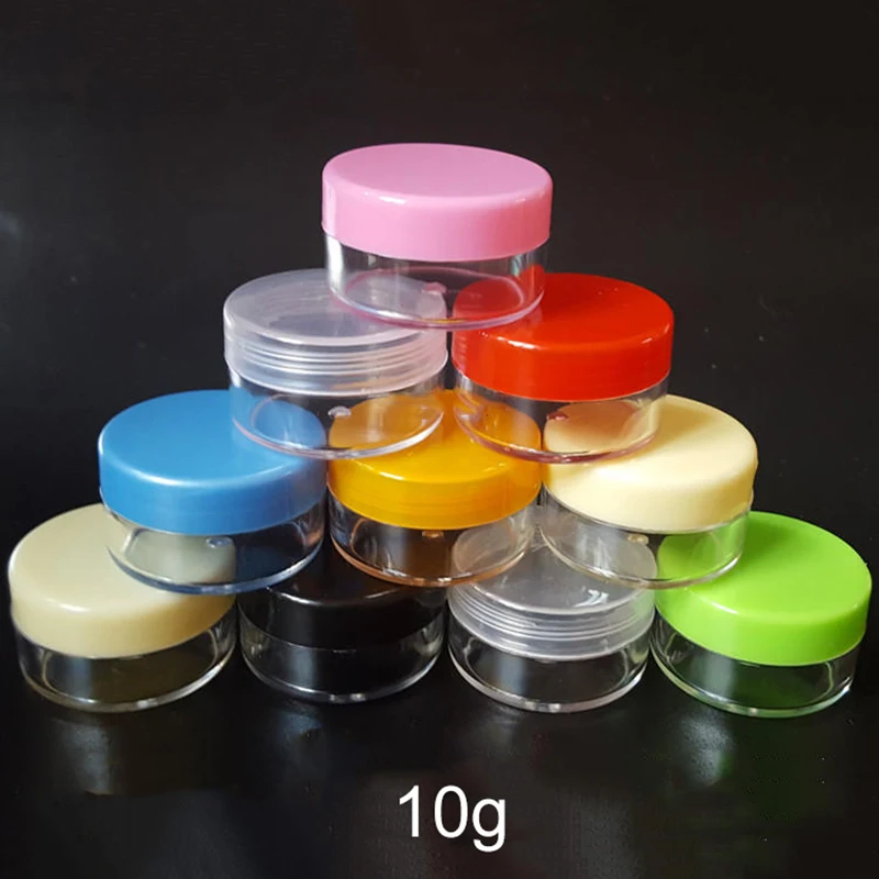 

100pcs 10g Retail Plastic Bottle Cosmetic Eye Cream Jar Empty Pill Capsule Packing Hand made Lipstick Container Free Shipping