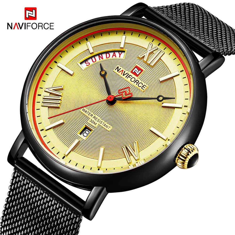 Лучший бренд NAVIFORCE Роскошные мужские часы 2019 модные кварцевые наручные деловые