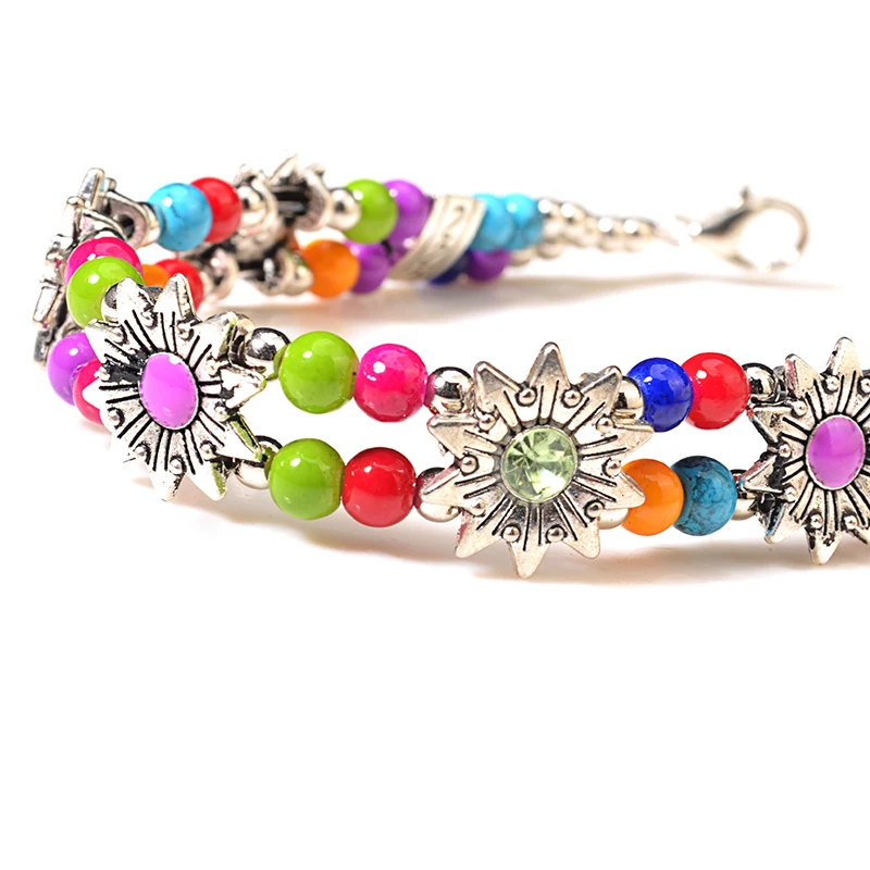 Lislesp Bohemian Charms Bracelet Bangles Ethnic Style Bib Beads Statement Bracelets for women bridal wedding Jewelry bijoux | Украшения и