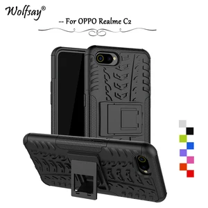 oppo realme c2 case shockproof armor rubber silicone hard pc phone bumper for oppo realme c2 back cover oppo realme c2 fundas free global shipping