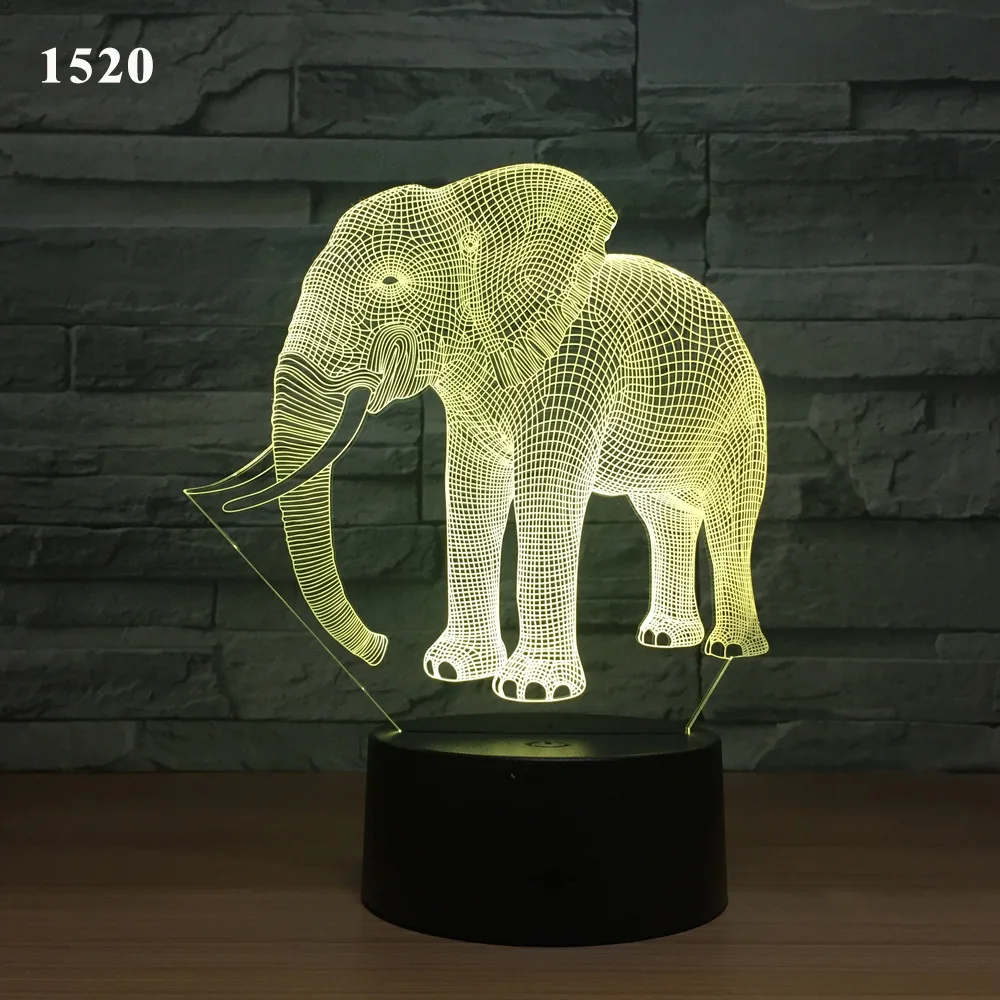 Popular style 3D small elephant figure led lamp seven color usb plug electricity creative gift to send friends wholesale Y74 | Игрушки и