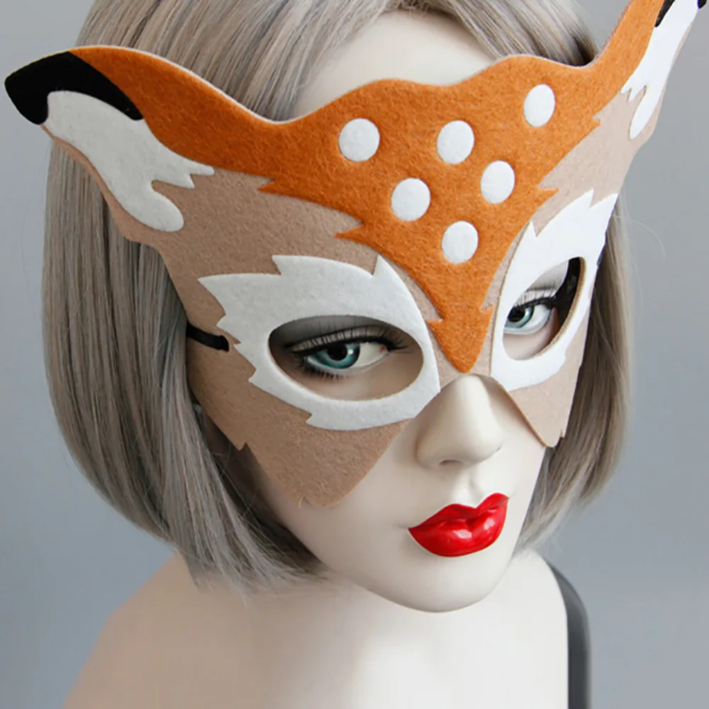 Элегантная женская голова Красной лисы головной убор маска для маскарада