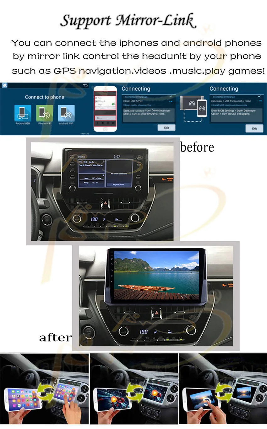 Android 8,1 автомобильный навигатор радио gps для Toyota Corolla Auris стерео Мультимедиа Аудио Авторадио Sat Nav Головное устройство