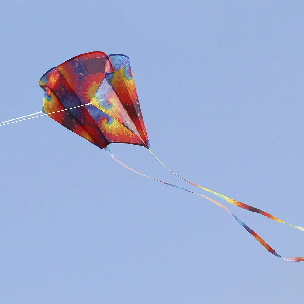 New Colorful Parafoil Kite with 200cm Tails 30m Flying Line Outdoor Soft Fly Toys for Children Girls Boys Gift Tool | Спорт и