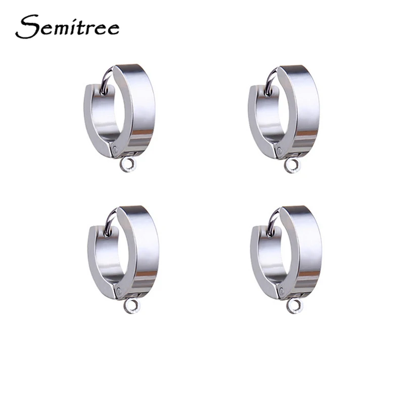

Semitree 10pcs Stainless Steel Ear Stud Hooks Earrings Clips Charms DIY Jewelry Punk Hiphop Earring Making Supplies Accessories