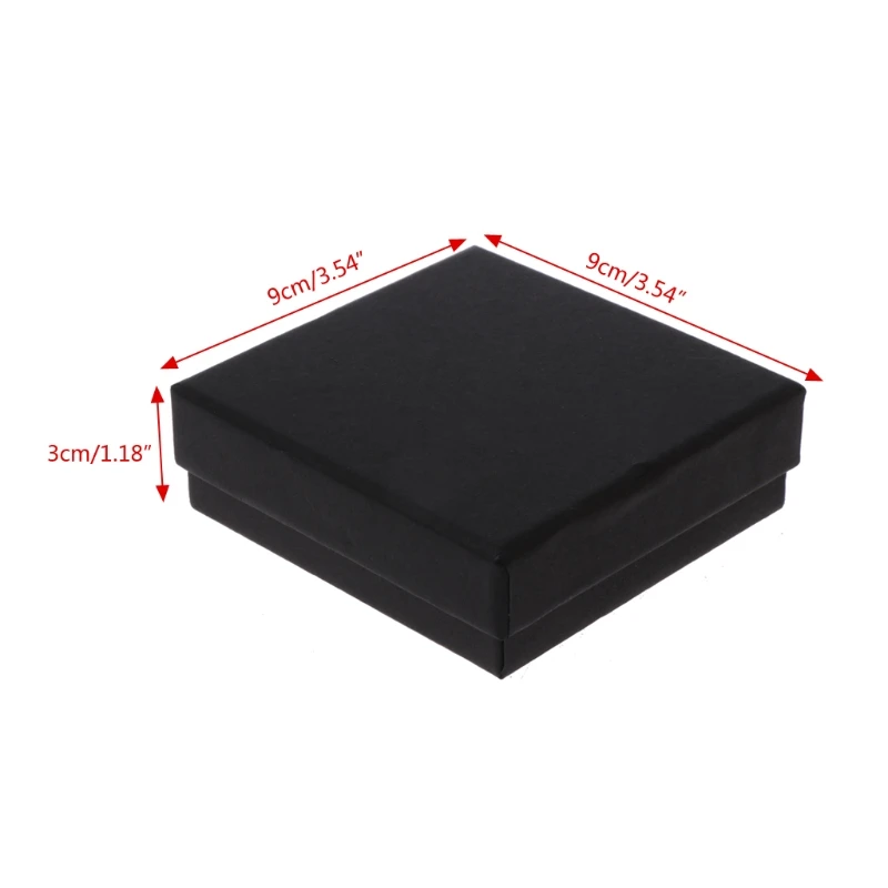 JAVRICK 9x9x3 см Подарочная коробка из крафт-бумаги для ювелирных изделий Съемная