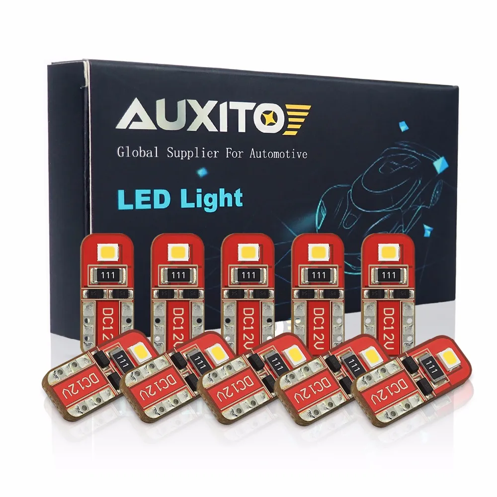 10 шт. T10 W5W 194 освещения салона автомобиля 2835 SMD светодиодный автомобиль лампы