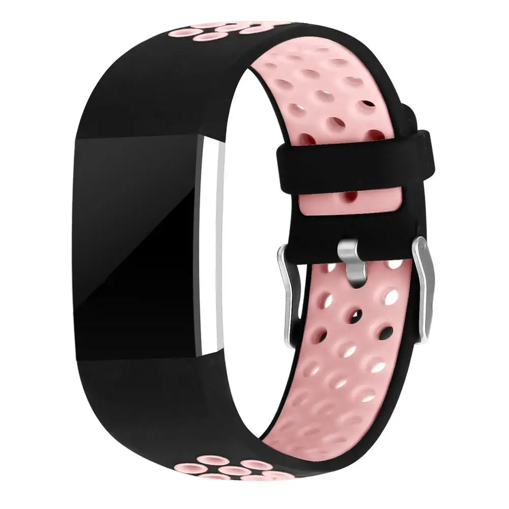 Pink Умный ремешок, браслет с несколькими отверстиями, сменный ремешок для Fitbit Charge 2, высокое качество, Смарт-часы, ремешок для взрослых - Цвет: Pink