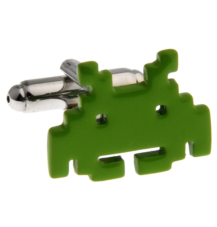 Мужские Запонки iGame медный материал зеленый цвет мультяшный дизайн компьютерный