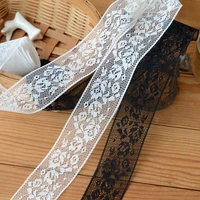 2019 hot sale lace accessories black and white small rose embroidery lace width 3 5 cm h3503