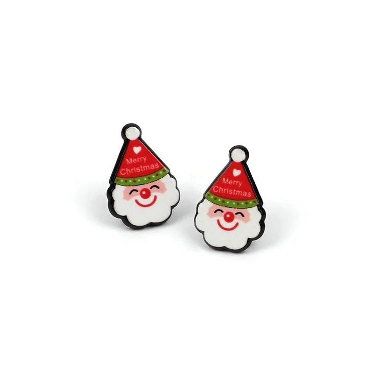 Необычные индивидуальные Акриловые Модные рождественские серьги HEBEHERA набор