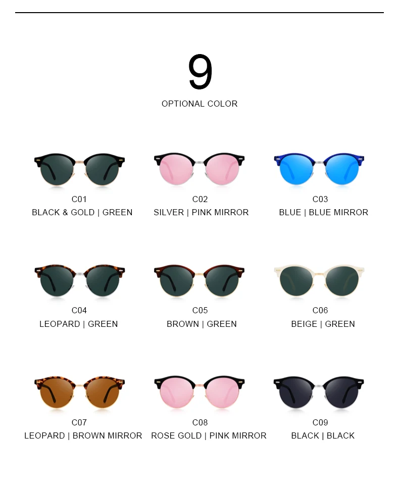 MERRYS DESIGN Men Women Classic Retro Rivet Polarized Sunglasses Unisex Glasses Fashion Male Eyewear UV400 Protection S8054N