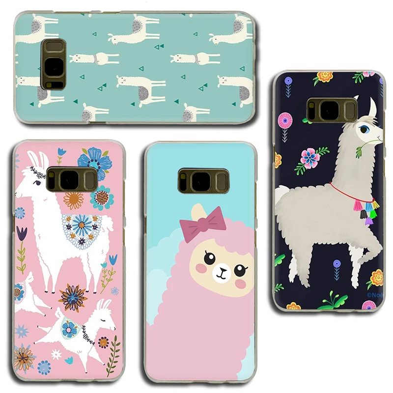 Kawaii милый Llama Альпака животные жесткий чехол для телефона samsung S7 Edge S8 S9 S10 Plus S10e Note 8 9 10 M10 M20 M30 M40