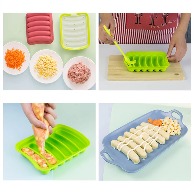 1 шт. колбасная Форма Силиконовые формочки для выпечки хот дог противень