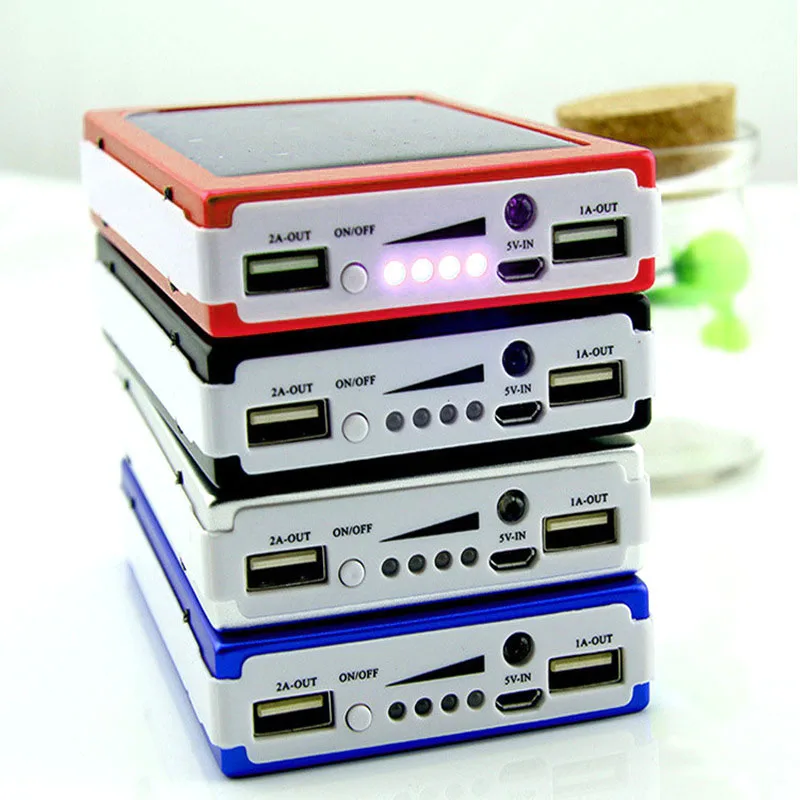 Двойной USB Солнечный мобильный внешний аккумулятор гнездовой портативный