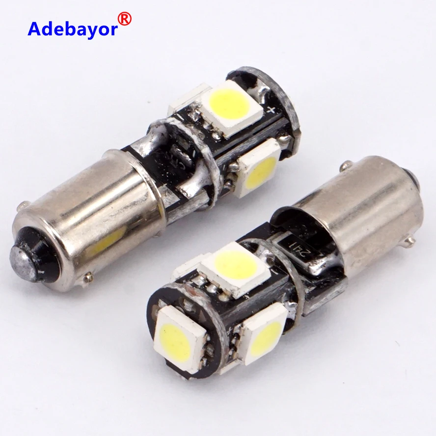 10 x T4W автомобильная лампа CANBUS безошибочный BA9S светодиодный H6W Белый 5050 SMD 5 дверной