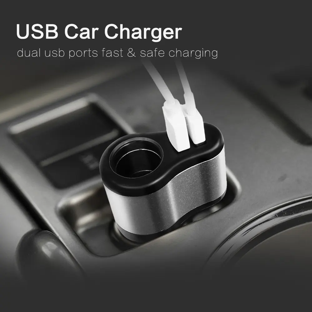 Автомобильное зарядное устройство с двумя usb портами быстрая зарядка 5 в 3 1 А