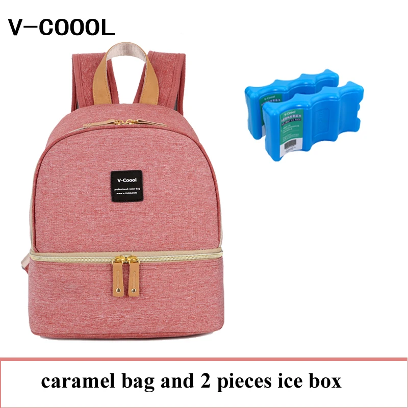 caramel and ice box V-COOOL изолированная сумка для детской бутылочки для беременных Кормление молока свежее хранение кормящих подгузников сумки терморюкзак DCO - Цвет: caramel and ice box
