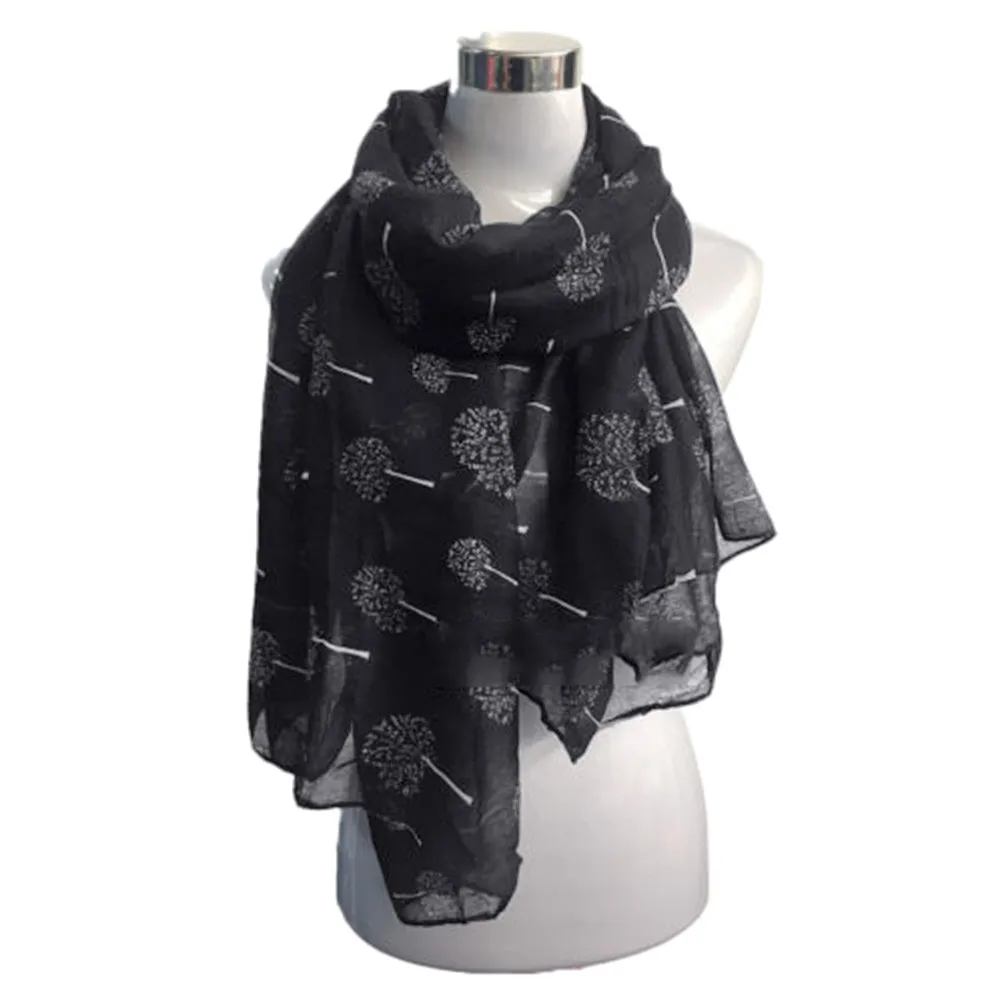 2019 Shawl Scarf Spring Women Printed Dandelion Soft Chiffon Wrap Wraps Scarves Clothing Beauty Friend Gift H1812 |