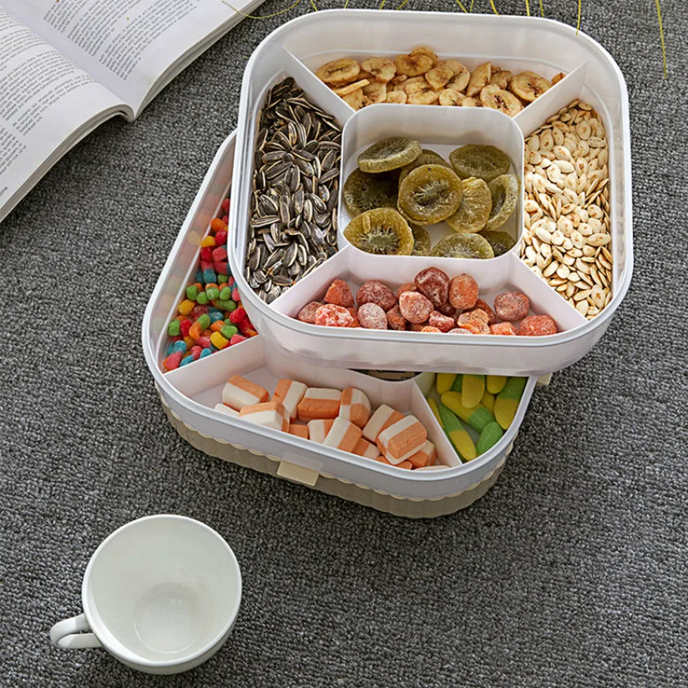 Двойные точки лоток для сухих фруктов домашняя закуска пластмассовая Конфета