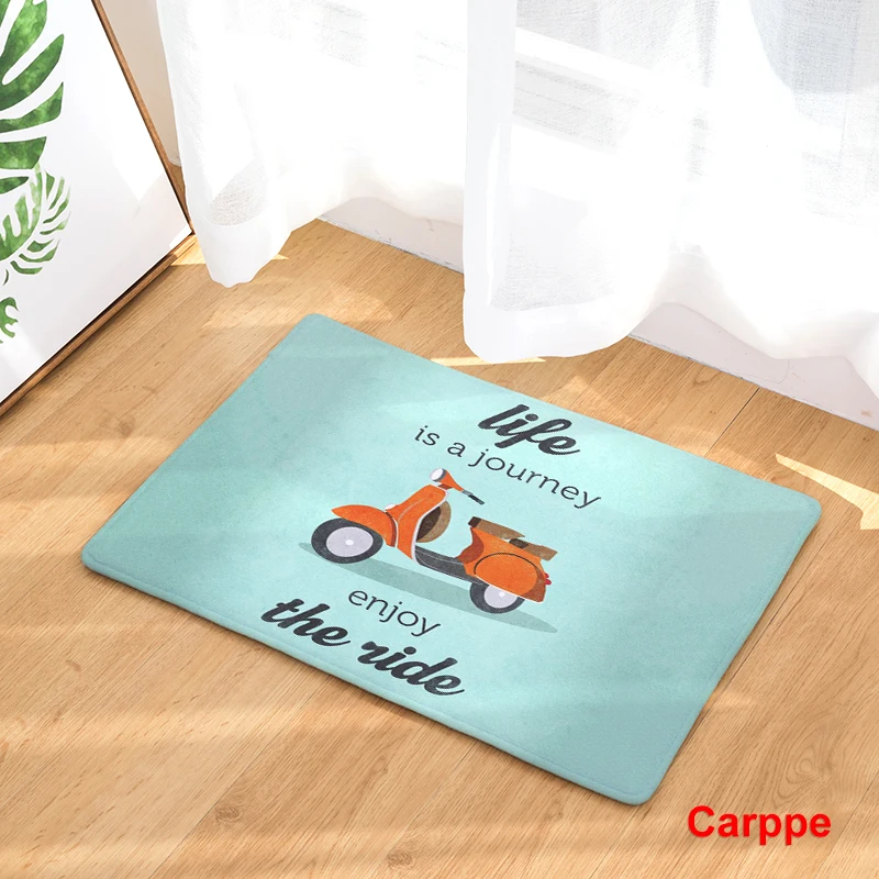 2018 New fashion home decor Anti-Slip Carpets Bicycle Print Mats Bathroom Floor Kitchen Rugs 40x60or50x80cm | Дом и сад