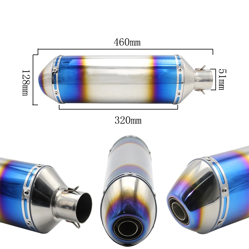 Alconstar-460 мм Длина Универсальный мотоцикл Akrapovic глушитель выхлопной трубы с дБ убийца Мотокросс Yoshimura ATV Z750 глушитель