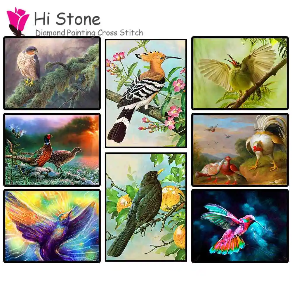 full square diamond painting 5d diy embroidery bird animals cross stitch home decoration | Дом и сад