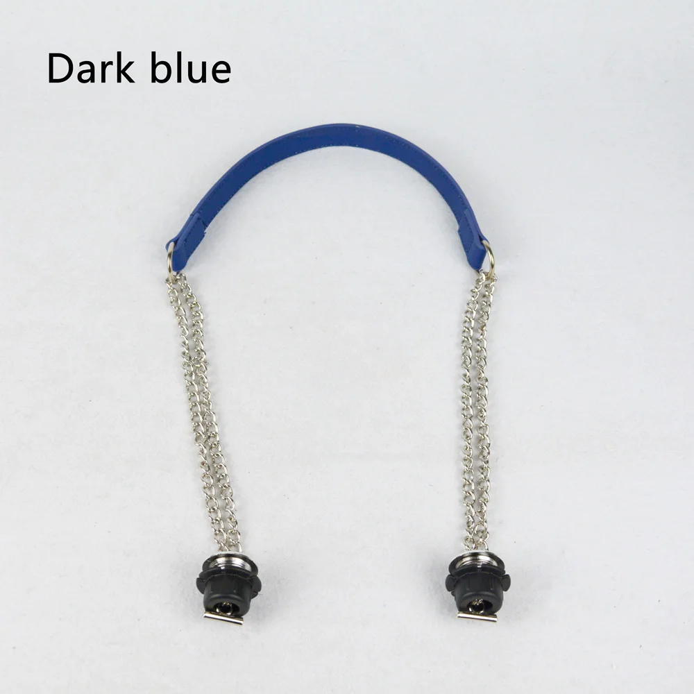 Dark Blue TANQU одна деталь Obag Серебряная длинная двойная цепь с металлическим покрытием винт для OBag ручка O сумка женская сумка через плечо - Цвет: Dark Blue