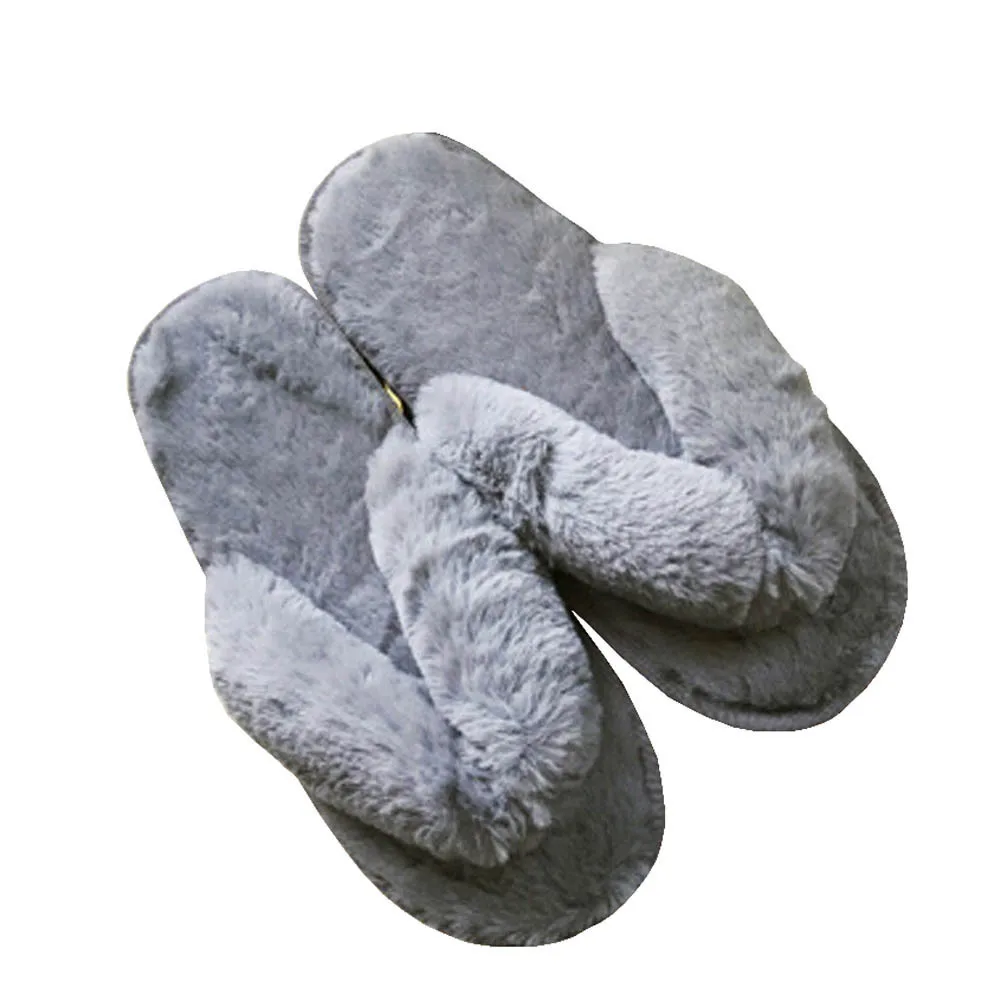 SAGACE/женские плюшевые Вьетнамки с искусственным мехом Домашние тапочки Домашняя