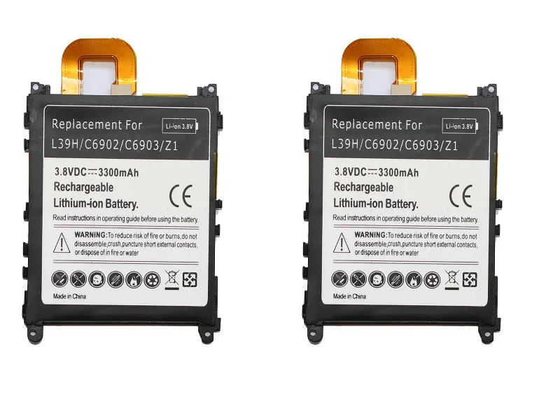 Ciszean 2 шт./лот 3300 мА/ч LIS1525ERPC Перезаряжаемые Батарея для Z1 L39H C6902 C6903 L39T L39U C6916 C6943 D5503 +
