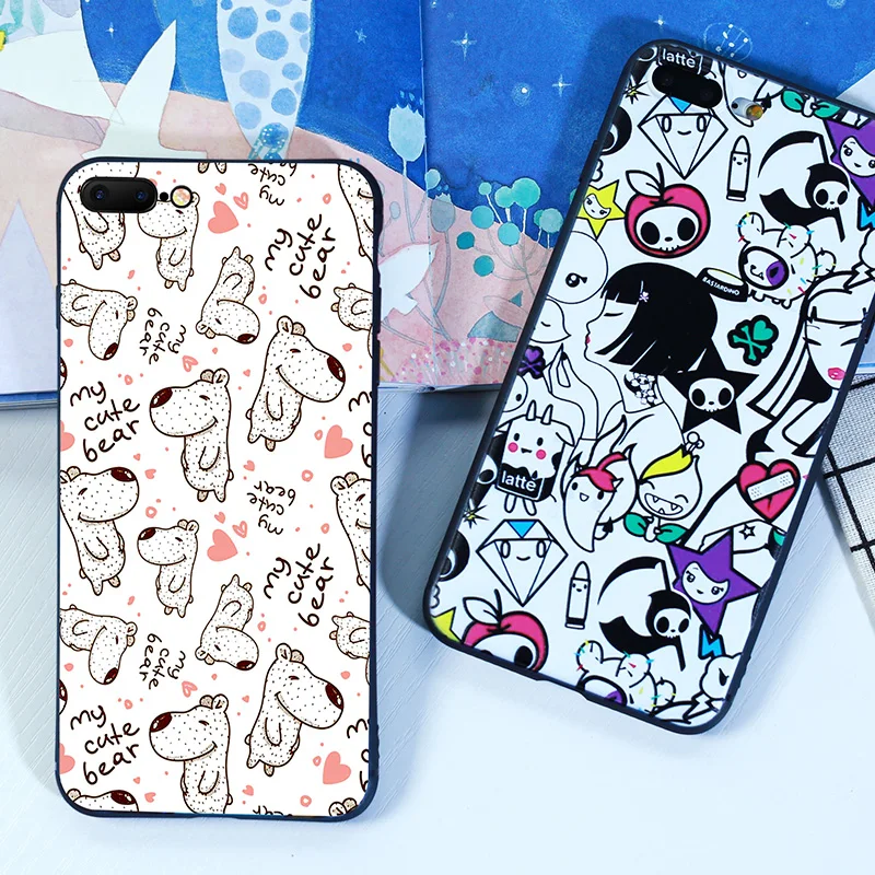 IIOZO Soft Silicone Phone Case for iPhone 8 7 6 6S Plus XR X XS MAX Cartoon Bear Color Painting Cover Shell Coque | Мобильные