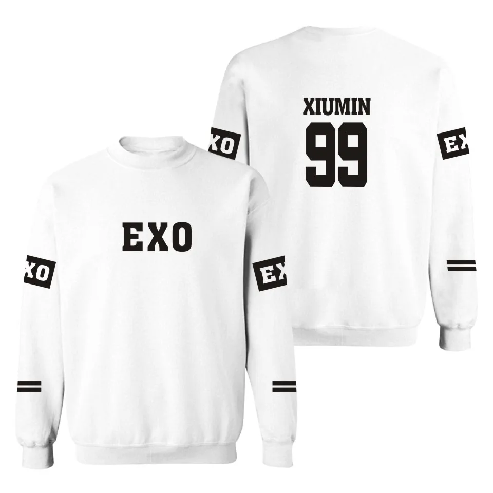 WEJNXIN EXO Kpop толстовки для женщин и мужчин пуловер свитер имя члена альбом Письмо печати Exo пара спортивный костюм Бесплатный подарок