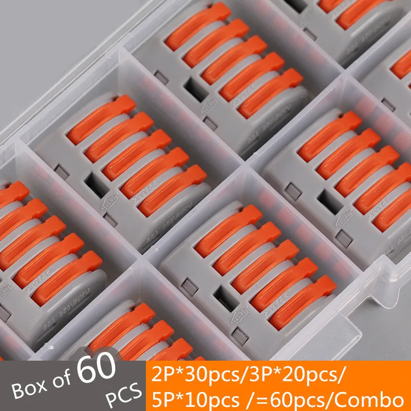 60 шт. комбинированный соединитель для проводов 30 x 2P 20 3P 10 X 5P|connector 3p|connectors spliceconnector