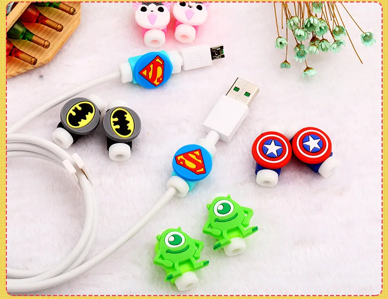 100 шт мультяшный usb-кабель защита для наушников красочная крышка кабеля намотки данных линия защиты рукав для iPhone Xiaomi huawei