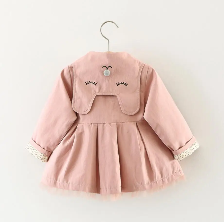 2017 детская одежда тренчкот для девочек верхняя пальто на весну и осень модная