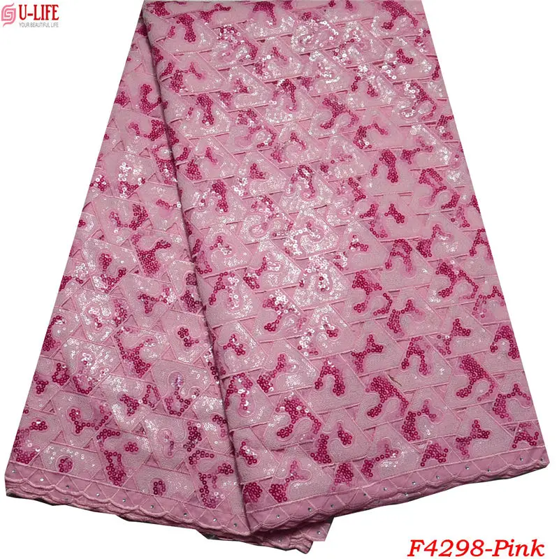 Color Sequins High Quality Net Lace Fabric Embroidery Handcut African organza lace in switzerland fabric for Party Dress F4-298 | Дом и сад