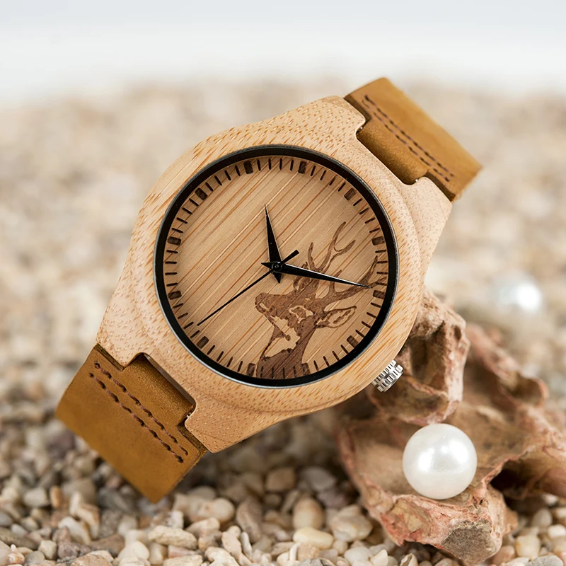 Elk Head Bamboo Quartz Watches | Наручные часы