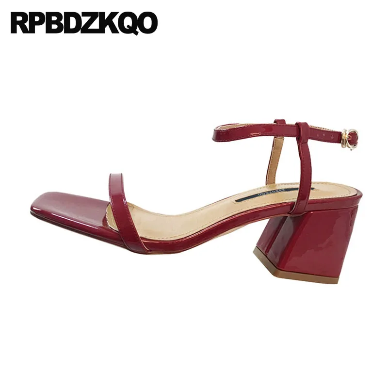 Slingback обувь толстый женский пол насосы высокий каблук ремень для лодыжки ремешки