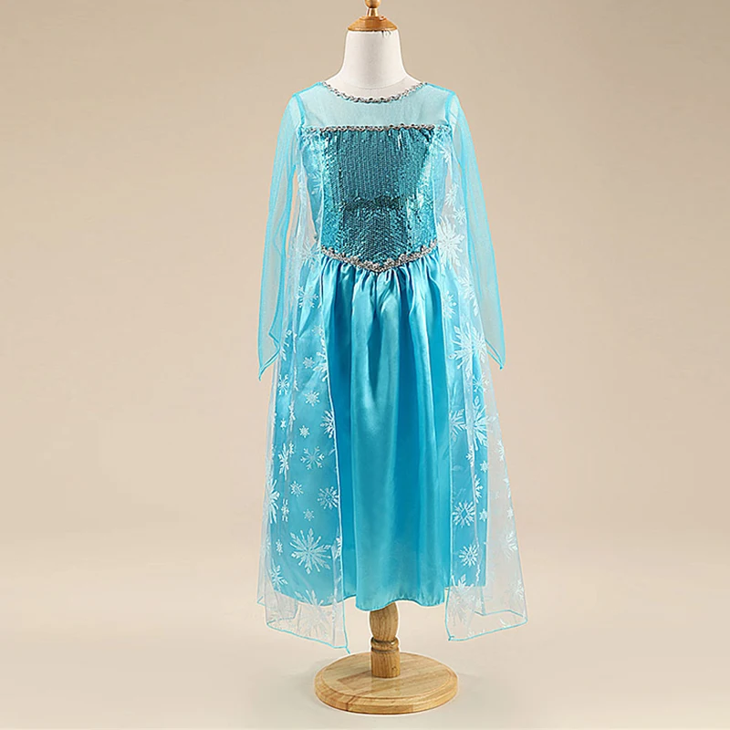 Платье Эльзы и Анны костюм для девочек маскарадные платья принцессы малышей