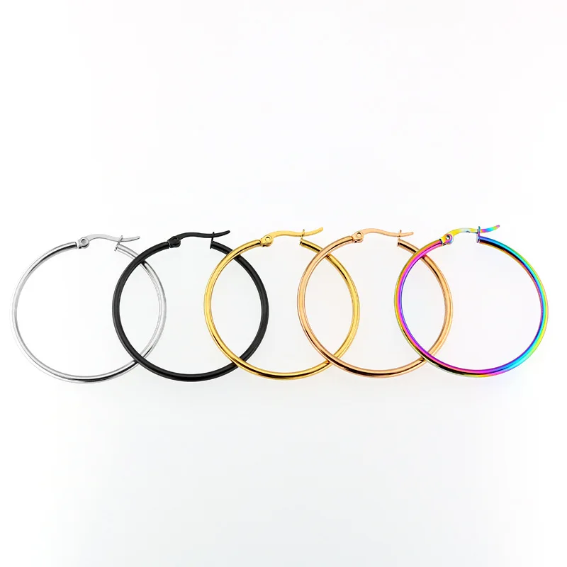 Серьги Y &amp R круглые корейские модные украшения из нержавеющей стали Золотые